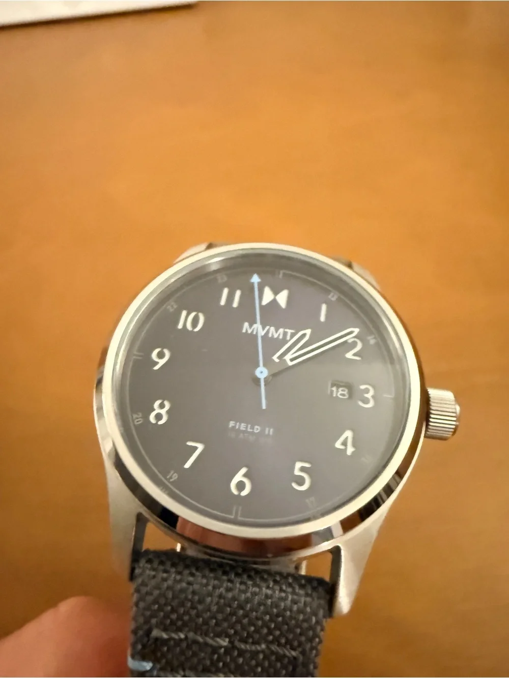 MVMT Gray Canvas Strap Watch with Black Dial